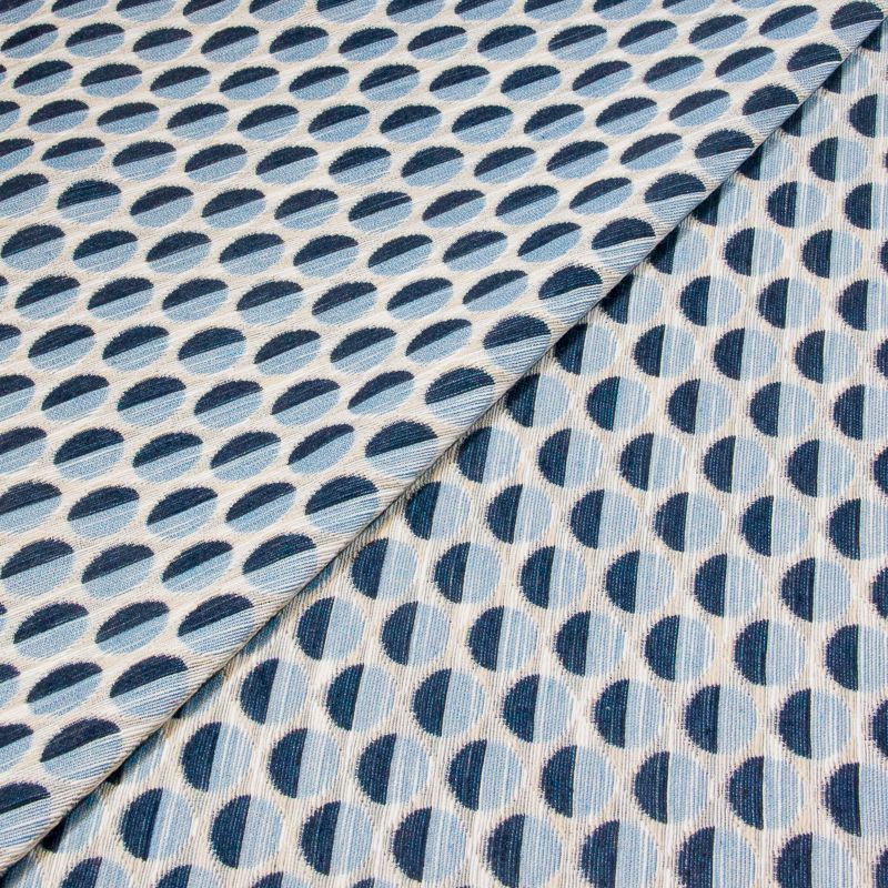 Jacquard ottoman - Pois ombre bleus