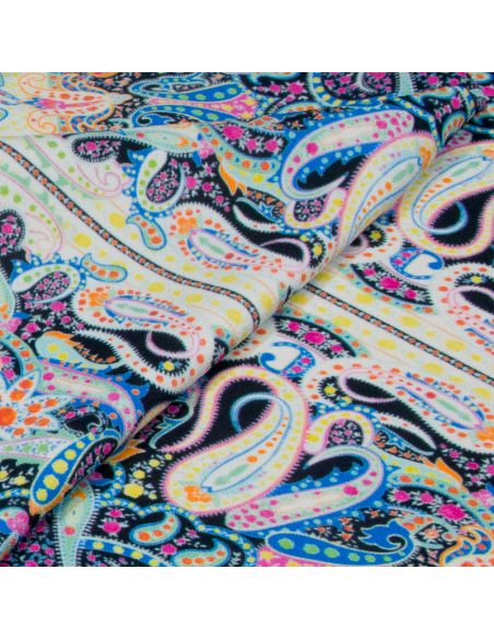 Crêpe Cady viscose & élasthanne - Paisley psychédélique
