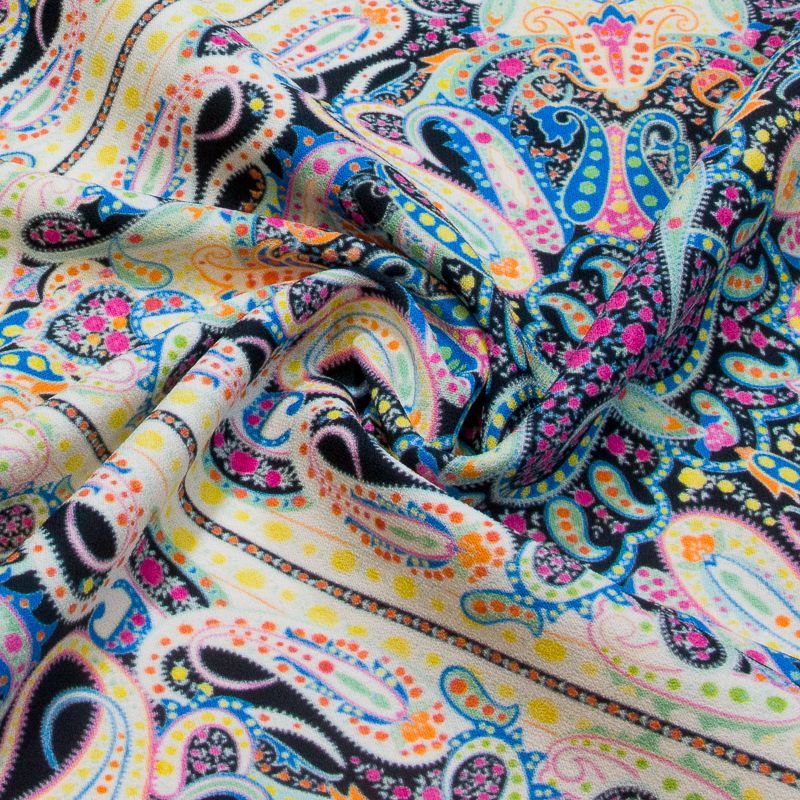 Crêpe Cady viscose & élasthanne - Paisley psychédélique