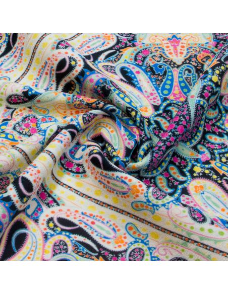 Crêpe Cady viscose & élasthanne - Paisley psychédélique