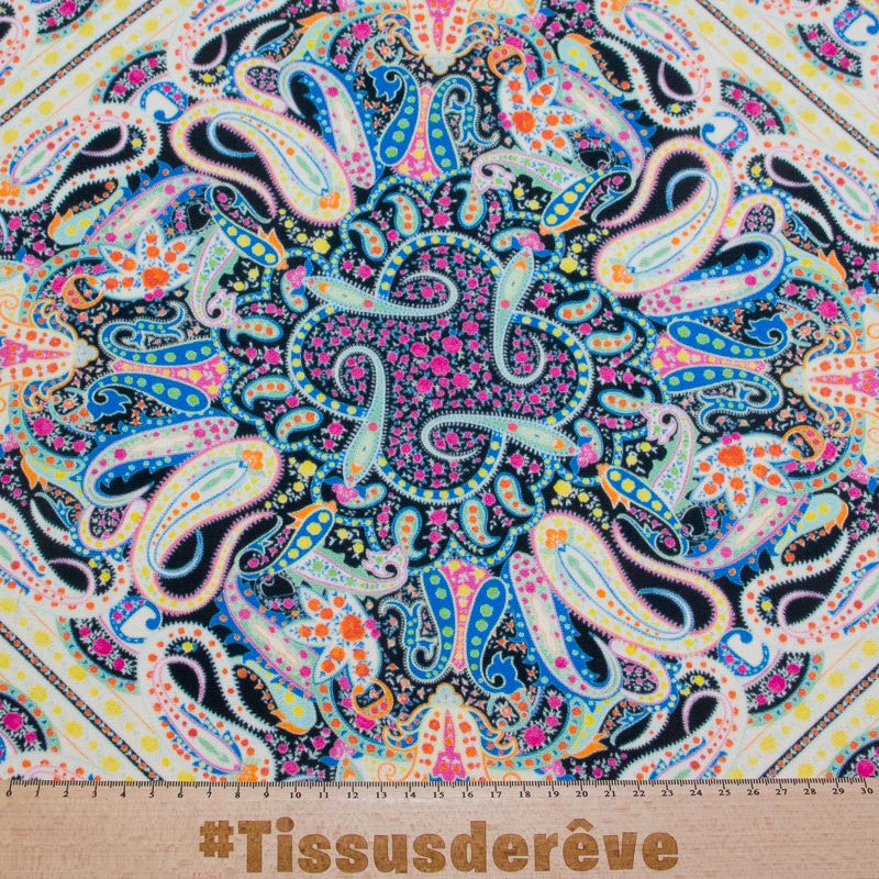 Crêpe Cady viscose & élasthanne - Paisley psychédélique