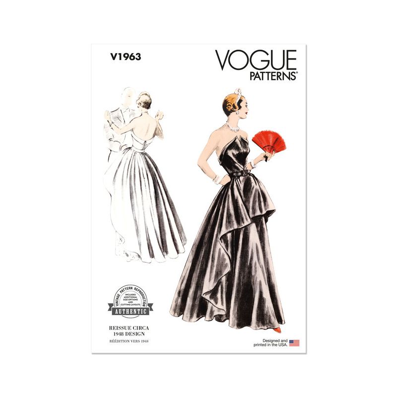 Patron Vogue 1963 E5 Robe avec Jupe vas e