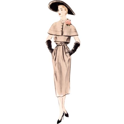 Patron Vogue 1964 B5 - Robe et mini cape 2