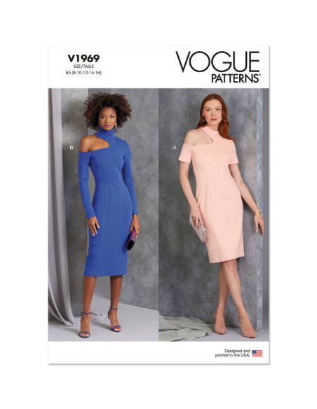 Patron Vogue 1969 B5 - Robe moulante à épaule dénudée