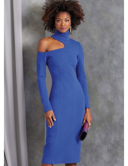 Patron Vogue 1969 B5 - Robe moulante à épaule dénudée