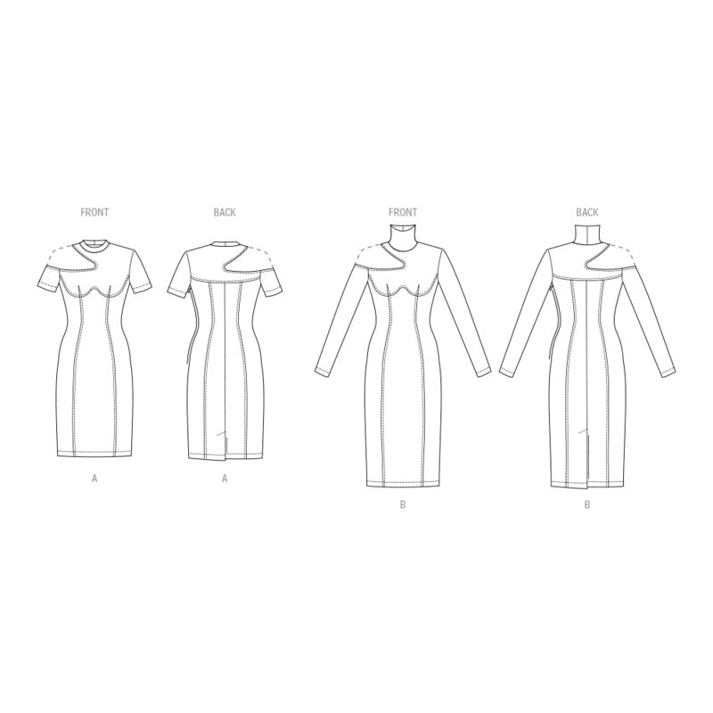 Patron Vogue 1969 Y5 - Robe moulante à épaule dénudée