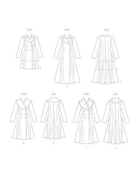 Patron Vogue 1971 H5 - Manteau ajusté