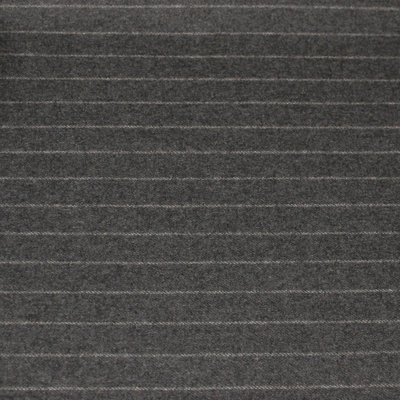 Drap de laine 100% laine - Rayure craie fond gris