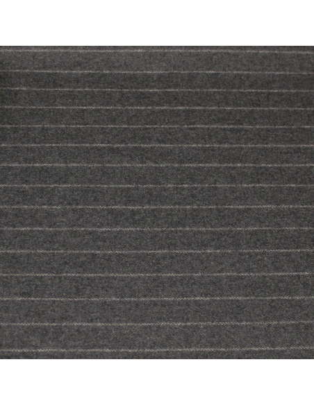 Drap de laine 100% laine - Rayure craie fond gris