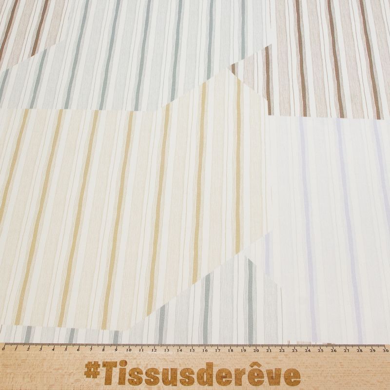 Gabardine coton & élasthanne - Rayures Sérénité