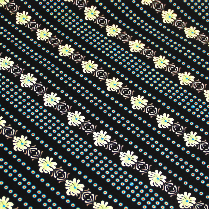 Crêpe de Chine 100% soie - Diagonale fleuri