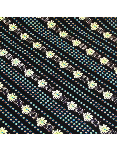 Crêpe de Chine 100% soie - Diagonale fleuri