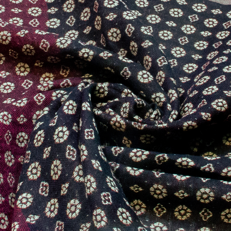 Écharpe laine & coton - Rêve d'Orient rouge & marron