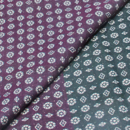 Écharpe laine & coton - Rêve d'Orient bleu & violet 2