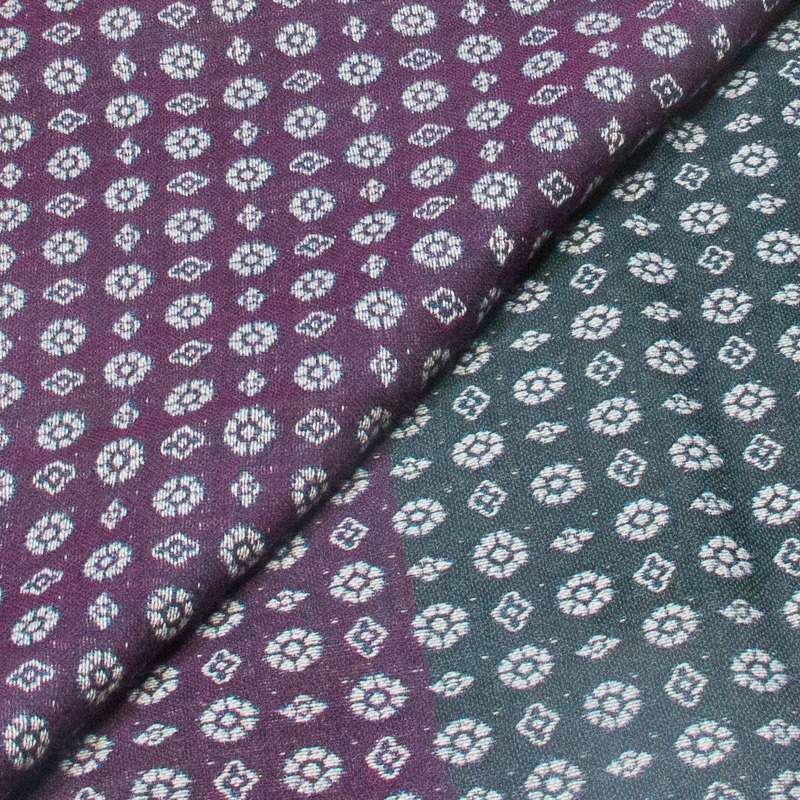 Écharpe laine & coton - Rêve d'Orient bleu & violet