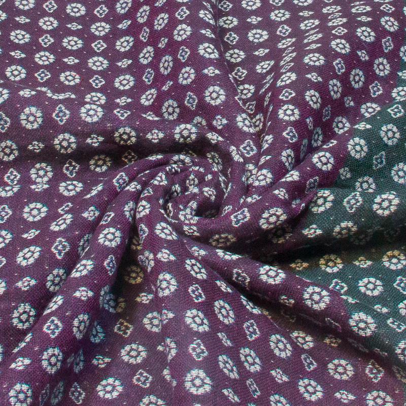 Écharpe laine & coton - Rêve d'Orient bleu & violet