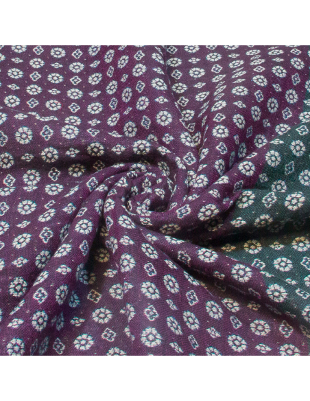 Écharpe laine & coton - Rêve d'Orient bleu & violet