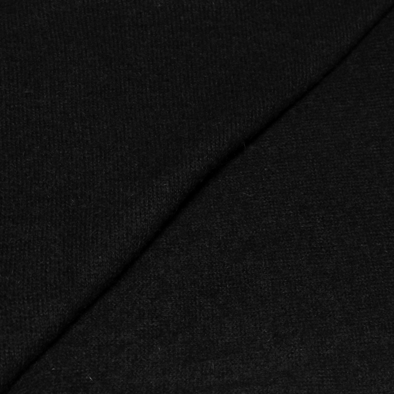 Jersey tricot laine & acrylique - Noir