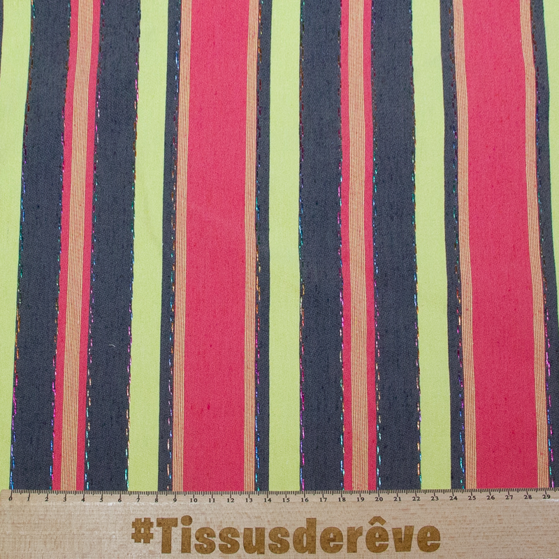 Bayadère envers satin - Surpiqué fils multicolore