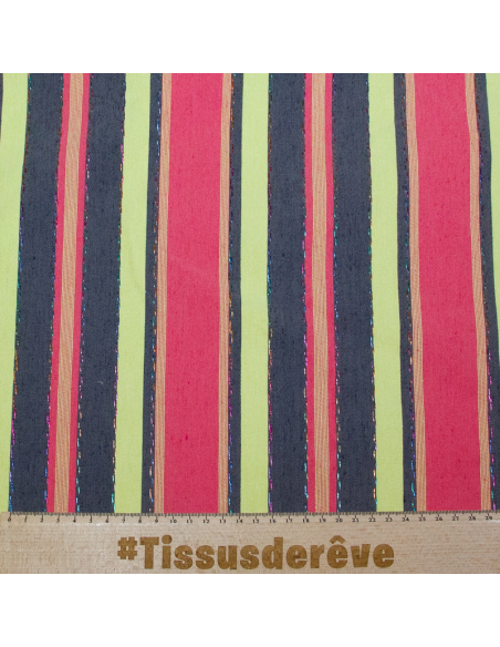 Bayadère envers satin - Surpiqué fils multicolore