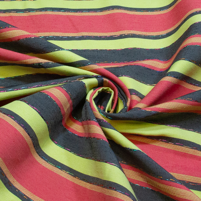 Bayadère envers satin - Surpiqué fils multicolore