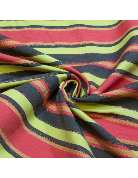 Bayadère envers satin - Surpiqué fils multicolore