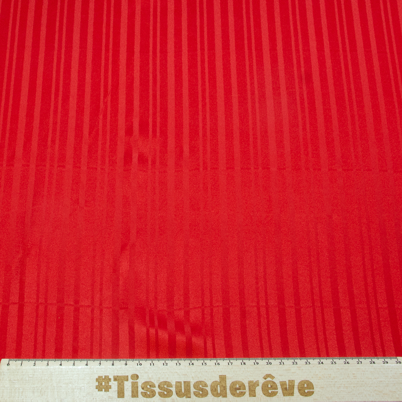 Crêpe bande satin - Rouge
