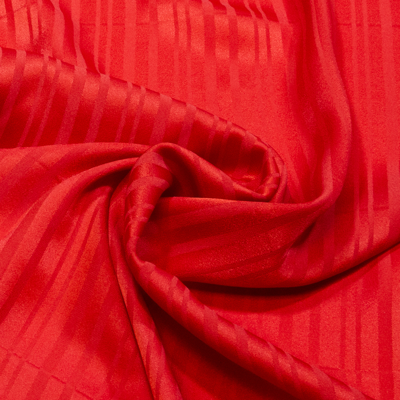 Crêpe bande satin - Rouge