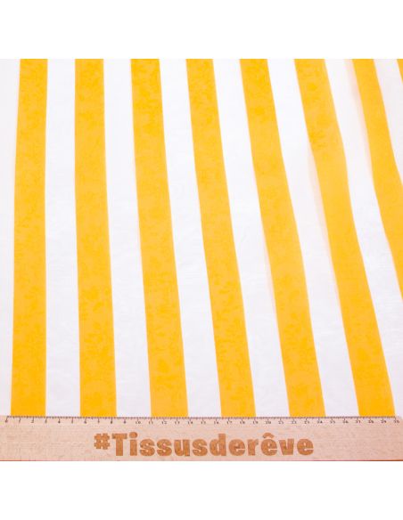 Organza jacquard - Bande orangé