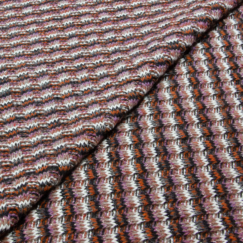 Jersey tricot de laine - Ton rose & orange