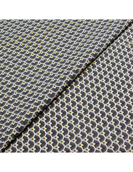 Cretonne 100% coton - Éventail noir