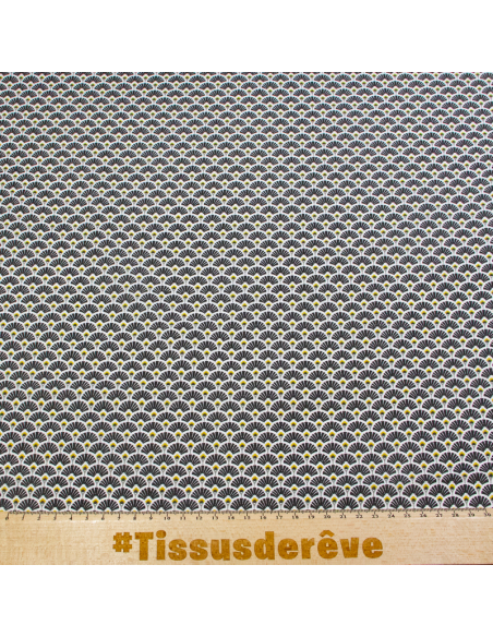 Cretonne 100% coton - Éventail noir