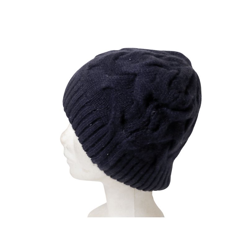 Bonnet 100% Yak torsadé - Marine