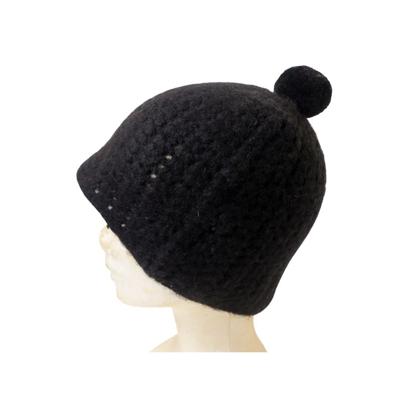 Bonnet 100% Yak pompon - Noir