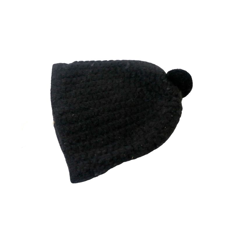 Bonnet 100% Yak pompon - Noir