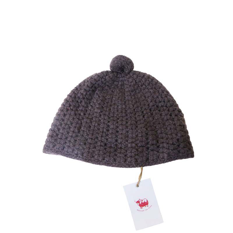 Bonnet 100% Yak pompon - Taupe
