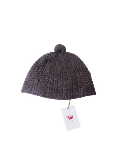 Bonnet 100% Yak pompon - Taupe
