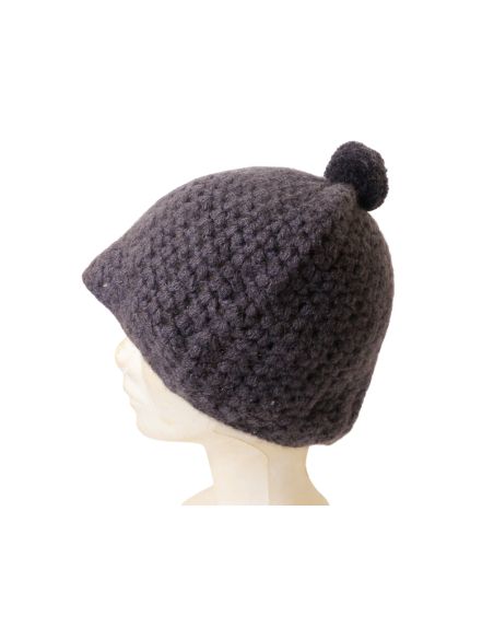 Bonnet 100% Yak pompon - Taupe