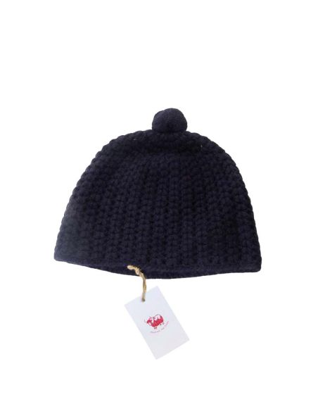 Bonnet 100% Yak pompon - Marine