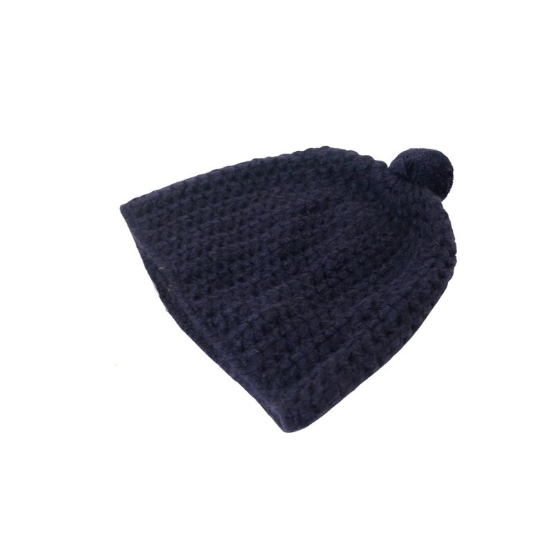 Bonnet 100% Yak pompon - Marine