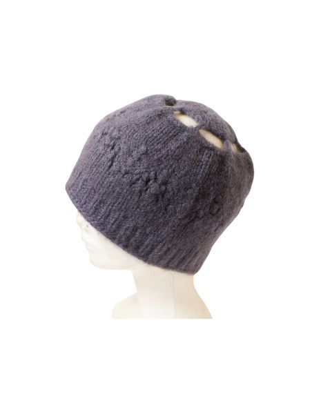 Bonnet 100% Yak ajouré - Taupe