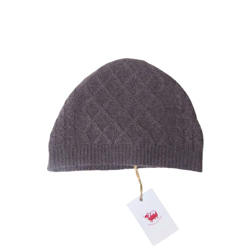 Bonnet 100% Yak - Losange taupe