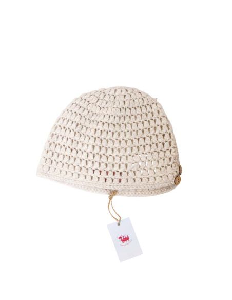 Bonnet 100% Yak à bouton - Écru