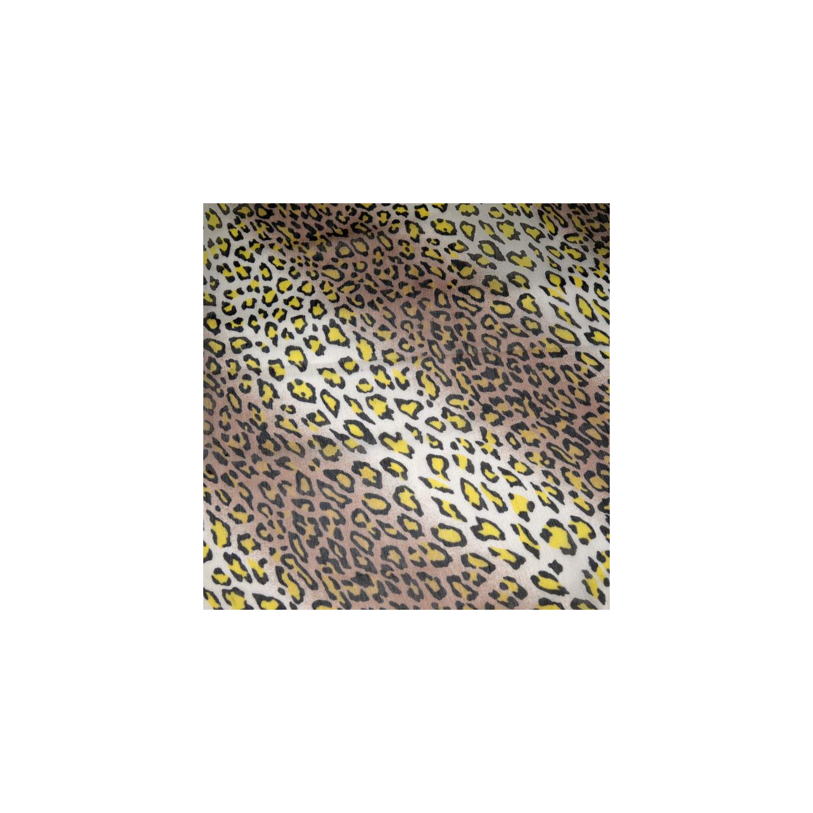 Tissu Mousseline de Soie créponnée imprimé léopard jaune