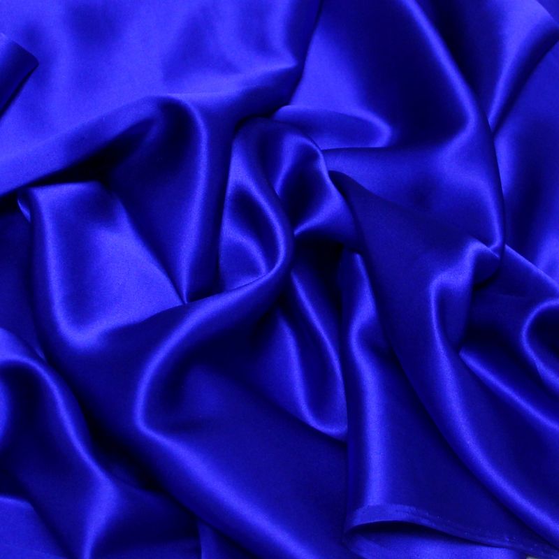 Satin 100% soie - Bleu électrique