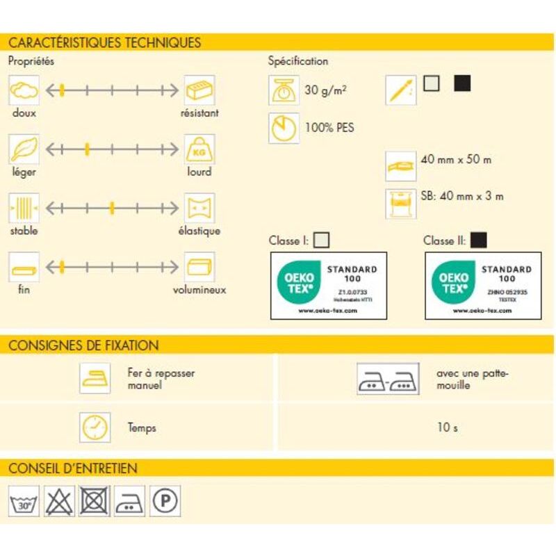 Ourlet parfait Vlieseline T40 - Noir