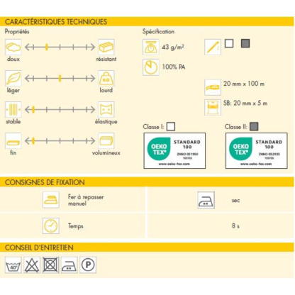 Renfort de lisière Vlieseline T20 - Noir 2