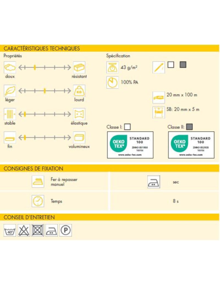 Renfort de lisière Vlieseline T20 - Noir