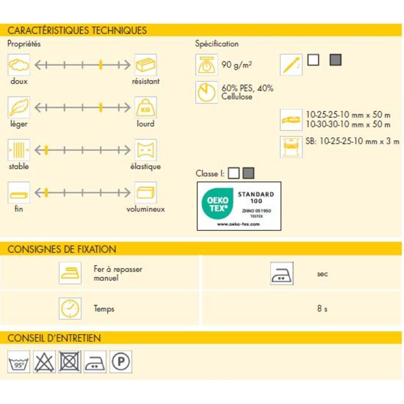Entoilage pour ceinture PERFOBANDE Vlieseline