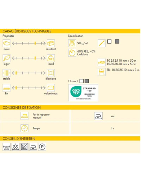 Entoilage pour ceinture PERFOBANDE Vlieseline